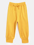 Girls Yellow Black Printed T-Shirt With Pyjamas
